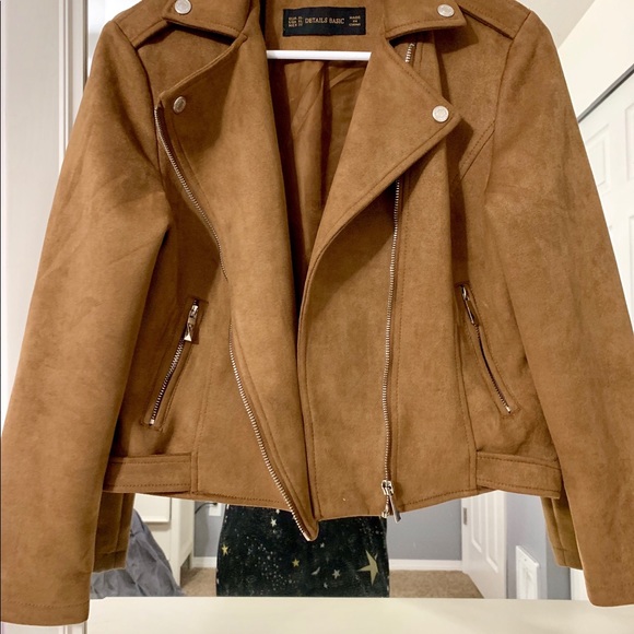 Tan Suede Moto Jacket - Picture 1 of 4